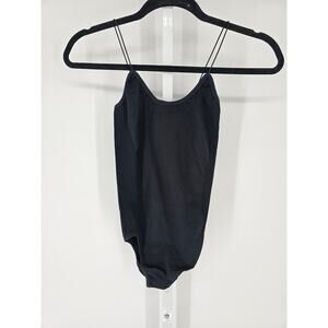 Llollo Girls Black Sleeveless Nylon Leotard Unitard Suit Size M/L